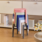 Modern Minimalist Round PP Plastic Stool – Lightweight, Stackable, Backless & Armless for Living Room & Entryway