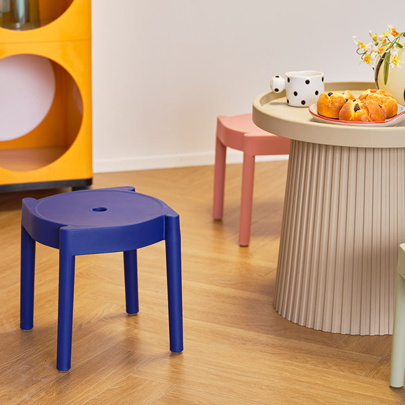 Modern Minimalist Round PP Plastic Stool – Lightweight, Stackable, Backless & Armless for Living Room & Entryway