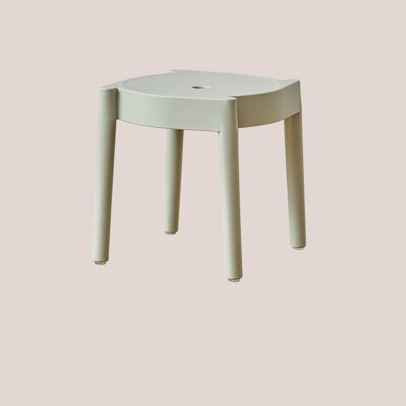 Modern Minimalist Round PP Plastic Stool – Lightweight, Stackable, Backless & Armless for Living Room & Entryway