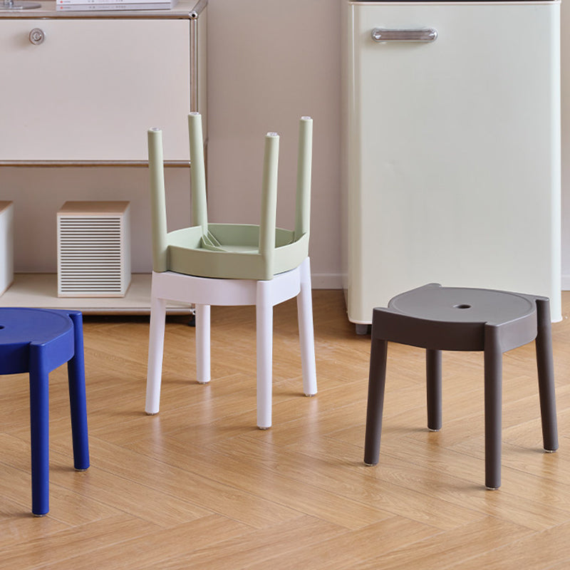 Modern Minimalist Round PP Plastic Stool – Lightweight, Stackable, Backless & Armless for Living Room & Entryway