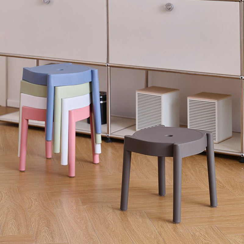 Modern Minimalist Round PP Plastic Stool – Lightweight, Stackable, Backless & Armless for Living Room & Entryway