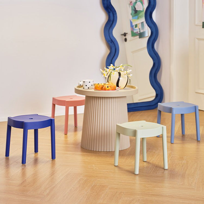 Modern Minimalist Round PP Plastic Stool – Lightweight, Stackable, Backless & Armless for Living Room & Entryway