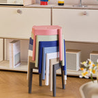 Modern Minimalist Round PP Plastic Stool – Lightweight, Stackable, Backless & Armless for Living Room & Entryway