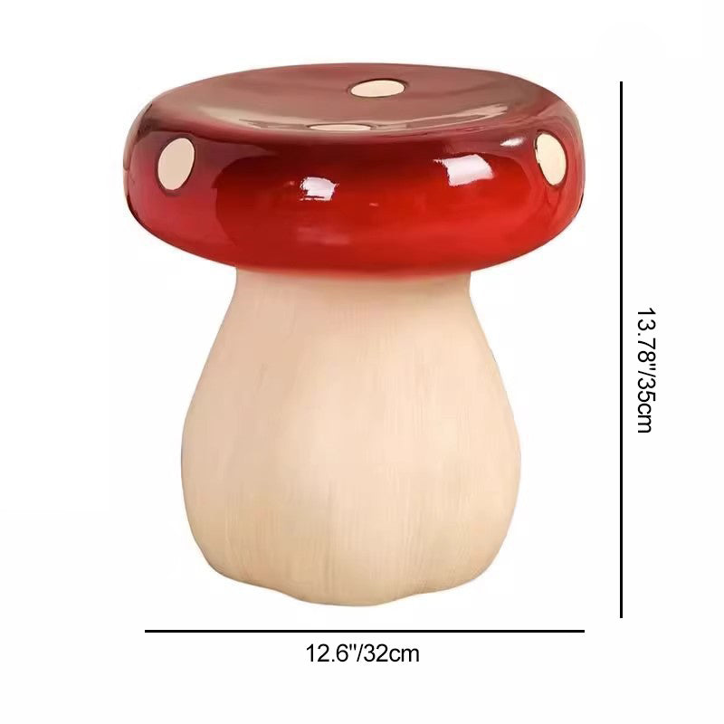 Chic Modern Art Deco Mushroom-Shape Low Stool in Fiberglass & Plastic — Ideal for Bedroom & Living Room