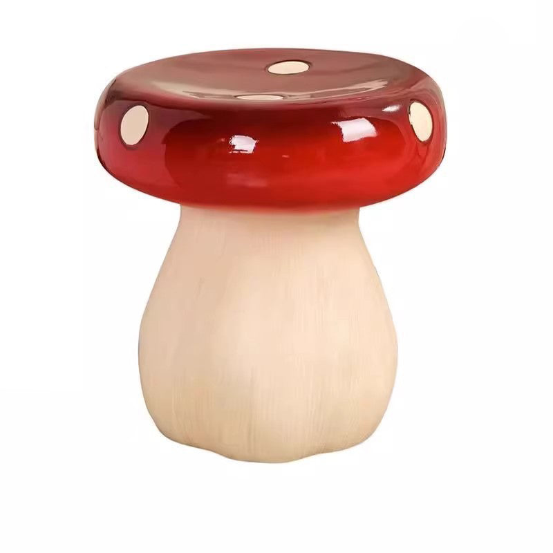 Chic Modern Art Deco Mushroom-Shape Low Stool in Fiberglass & Plastic — Ideal for Bedroom & Living Room