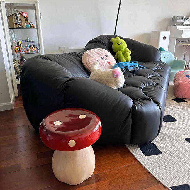 Chic Modern Art Deco Mushroom-Shape Low Stool in Fiberglass & Plastic — Ideal for Bedroom & Living Room