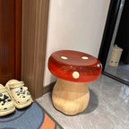 Chic Modern Art Deco Mushroom-Shape Low Stool in Fiberglass & Plastic — Ideal for Bedroom & Living Room