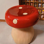 Chic Modern Art Deco Mushroom-Shape Low Stool in Fiberglass & Plastic — Ideal for Bedroom & Living Room