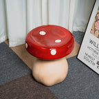 Chic Modern Art Deco Mushroom-Shape Low Stool in Fiberglass & Plastic — Ideal for Bedroom & Living Room