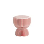 Modern PU Leather & Kraft Paper Round Cylinder Foldable Stool – Low-Profile Seating for Bedroom & Living Room