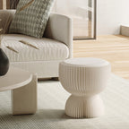 Modern PU Leather & Kraft Paper Round Cylinder Foldable Stool – Low-Profile Seating for Bedroom & Living Room