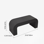 Elegante banco reposapiés moderno de cuero sintético con madera contrachapada – Diseño rectangular redondeado para sala de estar