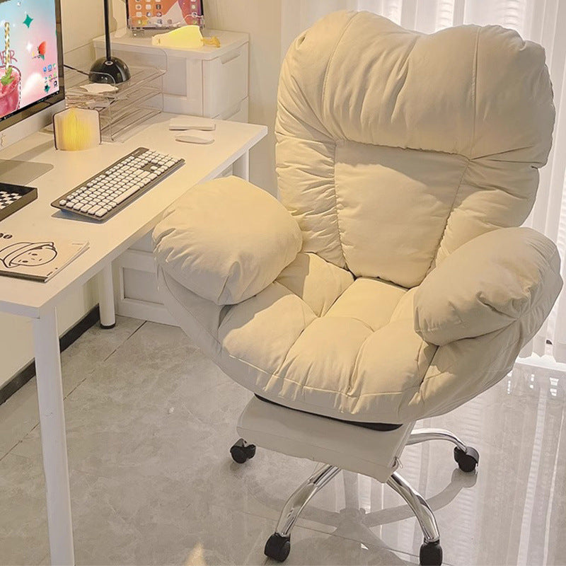 Modern Minimalist Synthetic Fabric Metal Curved Grid Desk Chair With Backrest & Armrests For Home Office
