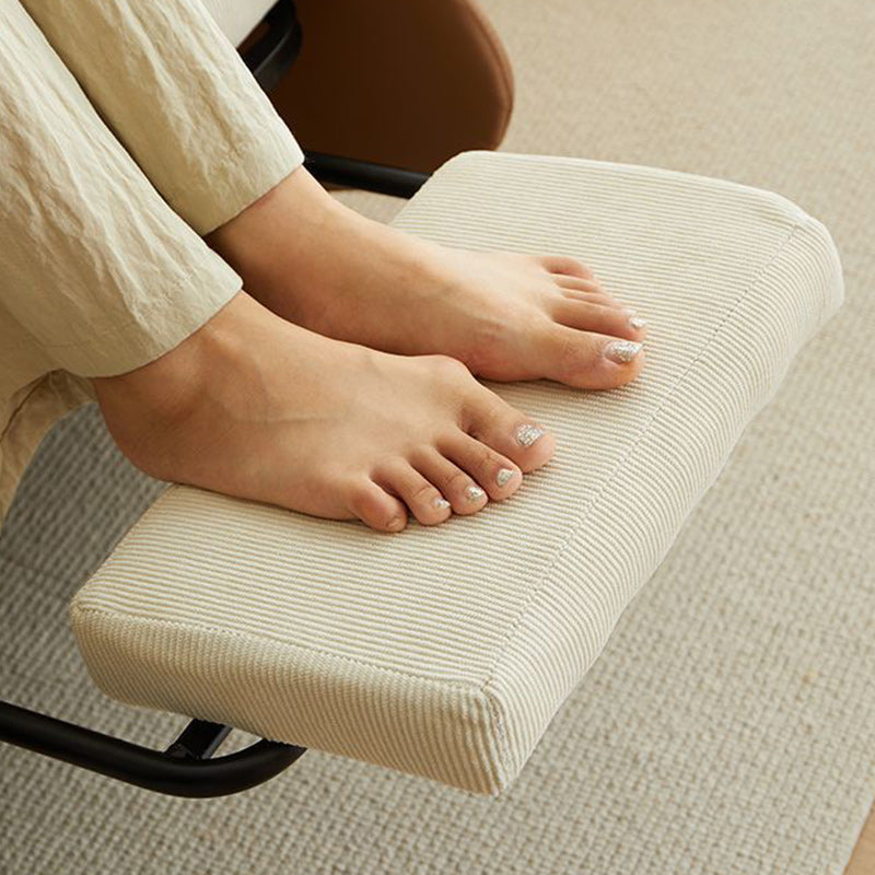 Sillón reclinable curvo de acero al carbono, estilo nórdico contemporáneo, con respaldo y reposabrazos, tapizado en pana sintética y gamuza sintética, para sala de estar