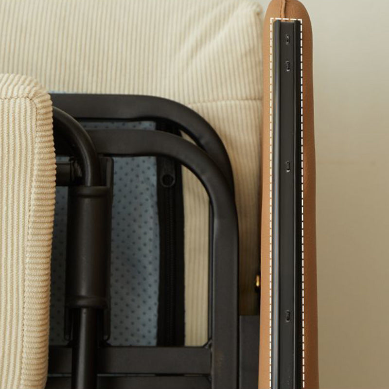 Sillón reclinable curvo de acero al carbono, estilo nórdico contemporáneo, con respaldo y reposabrazos, tapizado en pana sintética y gamuza sintética, para sala de estar