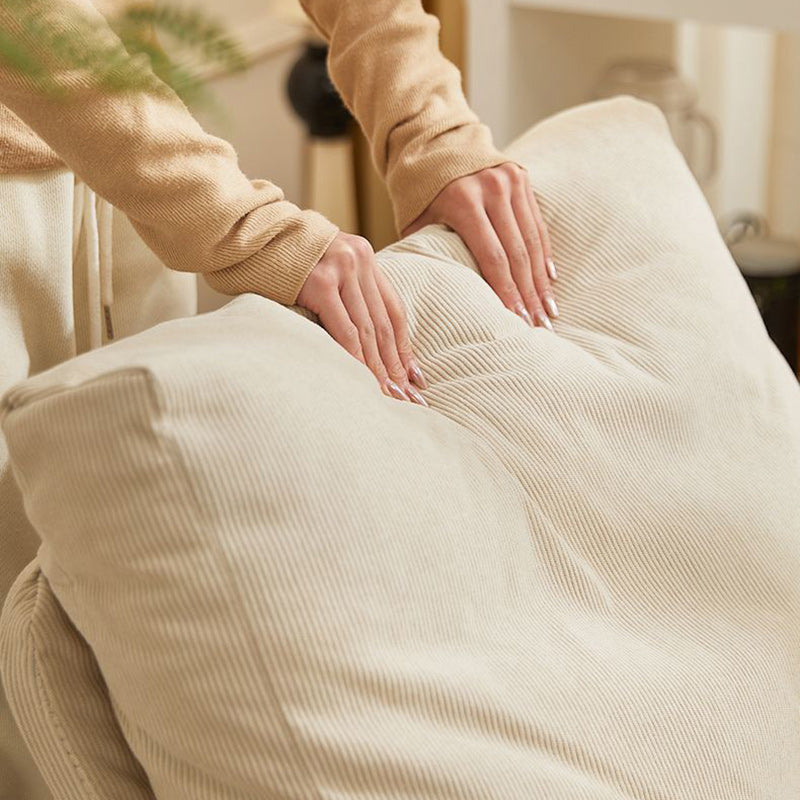 Sillón reclinable curvo de acero al carbono, estilo nórdico contemporáneo, con respaldo y reposabrazos, tapizado en pana sintética y gamuza sintética, para sala de estar