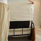 Sillón reclinable curvo de acero al carbono, estilo nórdico contemporáneo, con respaldo y reposabrazos, tapizado en pana sintética y gamuza sintética, para sala de estar