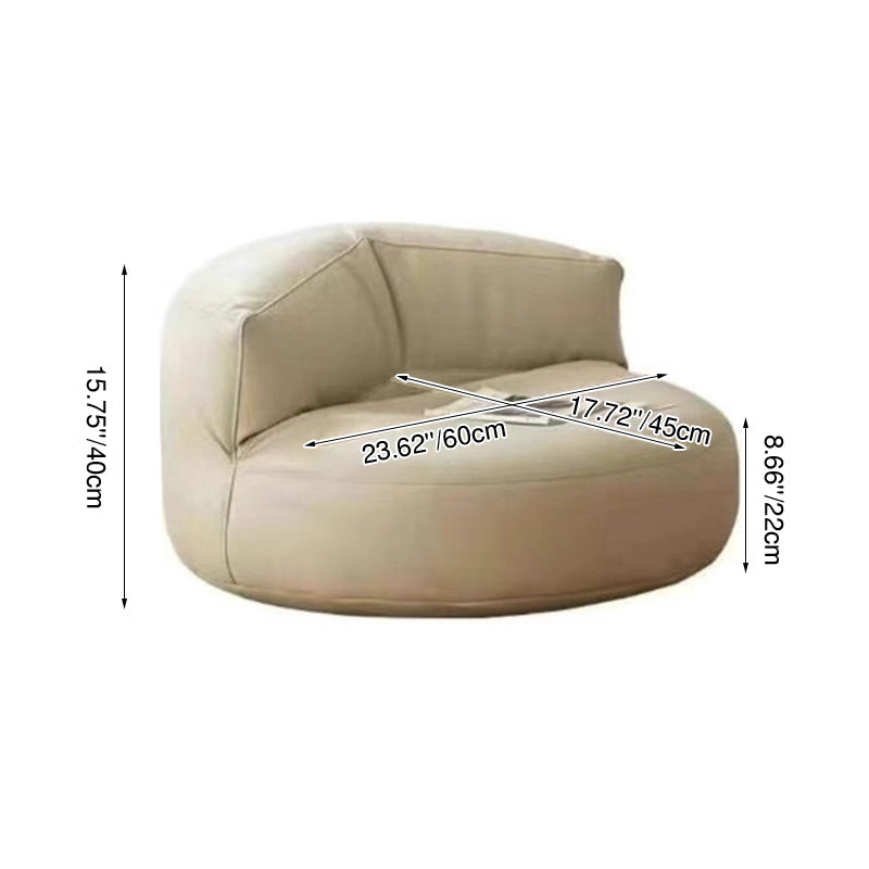 Sillón Decorativo Curvo Redondo EPS de Piel Sintética de Microfibra Escandinavo Contemporáneo con Respaldo para Sala de Estar