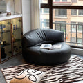 Sillón Decorativo Curvo Redondo EPS de Piel Sintética de Microfibra Escandinavo Contemporáneo con Respaldo para Sala de Estar