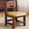 Traditional Chinese Faux Leather Curved Cylinder Stool with Pine Wood Backrest — Low, Stylish Living Room Seat