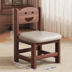 Traditional Chinese Faux Leather Curved Cylinder Stool with Pine Wood Backrest — Low, Stylish Living Room Seat