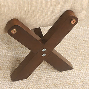 Sleek Modern Minimalist Rubberwood Linen X-Shaped Square Low Stool for Living Room