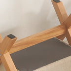 Sleek Modern Minimalist Rubberwood Linen X-Shaped Square Low Stool for Living Room