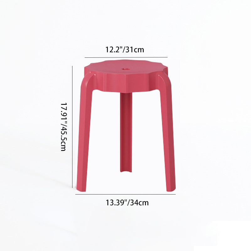 Modern Minimalist Petal-Shaped PP Stackable Stool - Low-Profile Seating for Living Room