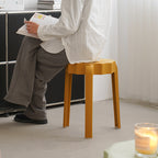 Modern Minimalist Petal-Shaped PP Stackable Stool - Low-Profile Seating for Living Room