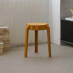 Modern Minimalist Petal-Shaped PP Stackable Stool - Low-Profile Seating for Living Room
