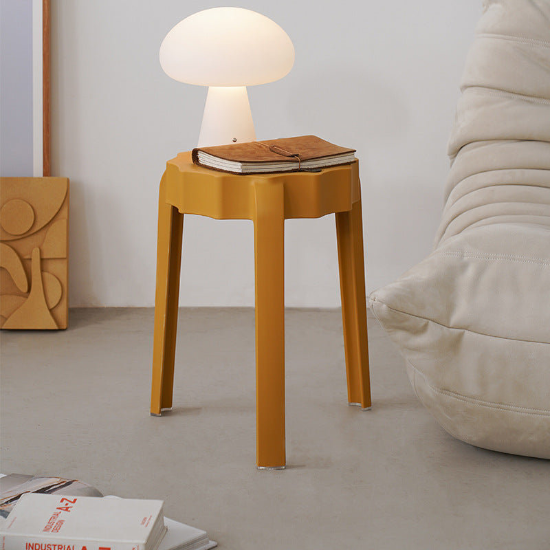 Modern Minimalist Petal-Shaped PP Stackable Stool - Low-Profile Seating for Living Room