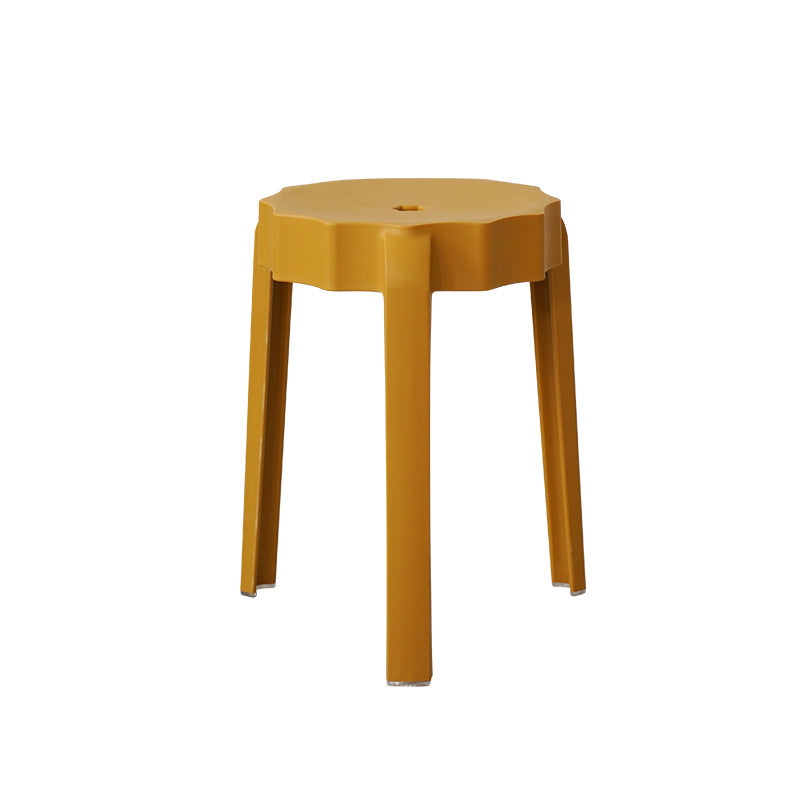 Modern Minimalist Petal-Shaped PP Stackable Stool - Low-Profile Seating for Living Room