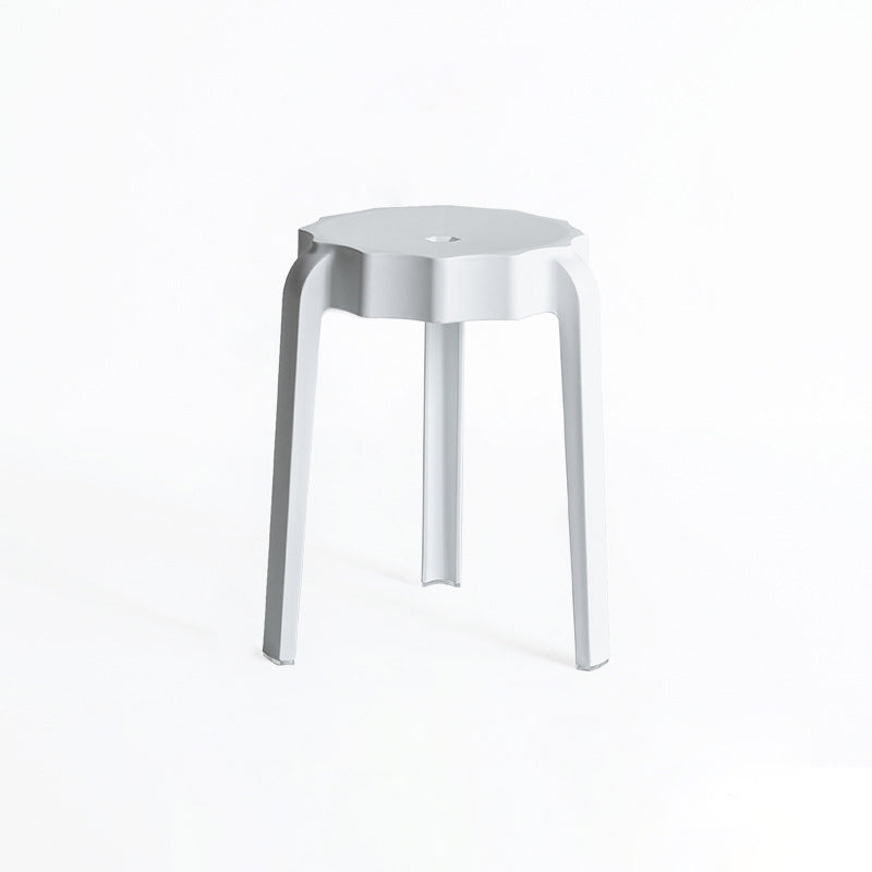 Modern Minimalist Petal-Shaped PP Stackable Stool - Low-Profile Seating for Living Room