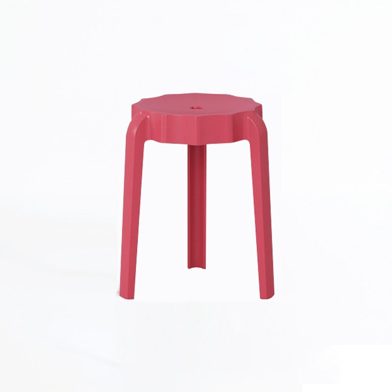 Modern Minimalist Petal-Shaped PP Stackable Stool - Low-Profile Seating for Living Room