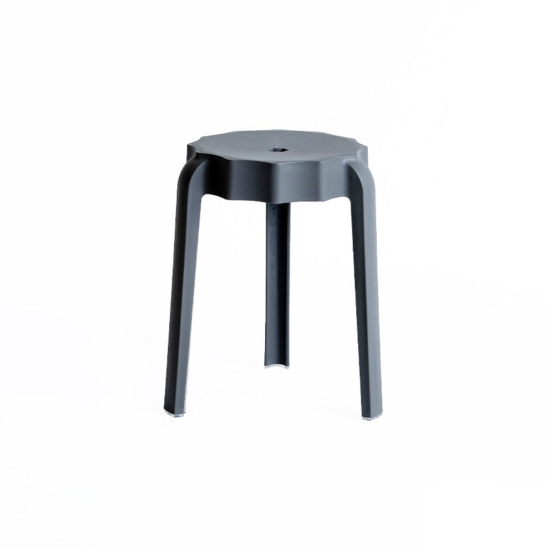 Modern Minimalist Petal-Shaped PP Stackable Stool - Low-Profile Seating for Living Room