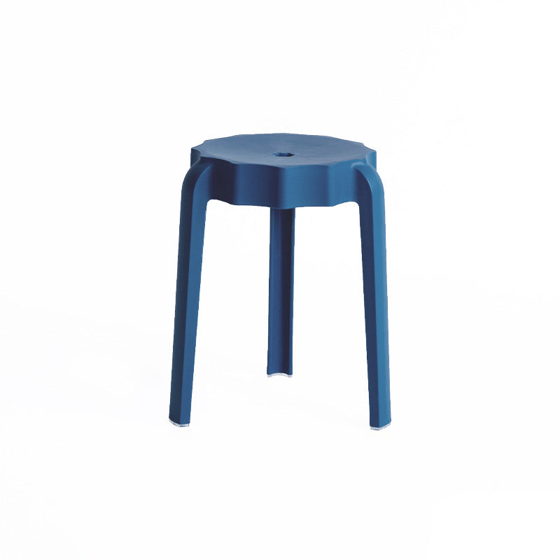 Modern Minimalist Petal-Shaped PP Stackable Stool - Low-Profile Seating for Living Room