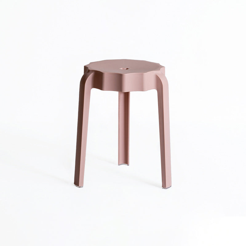 Modern Minimalist Petal-Shaped PP Stackable Stool - Low-Profile Seating for Living Room