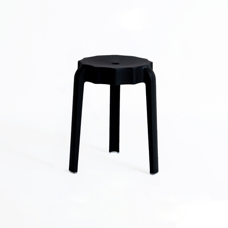 Modern Minimalist Petal-Shaped PP Stackable Stool - Low-Profile Seating for Living Room