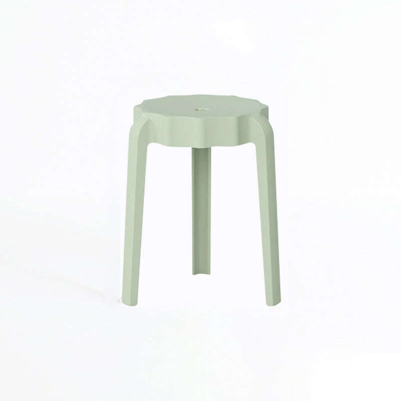 Modern Minimalist Petal-Shaped PP Stackable Stool - Low-Profile Seating for Living Room