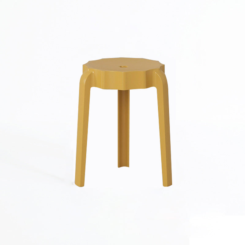 Modern Minimalist Petal-Shaped PP Stackable Stool - Low-Profile Seating for Living Room