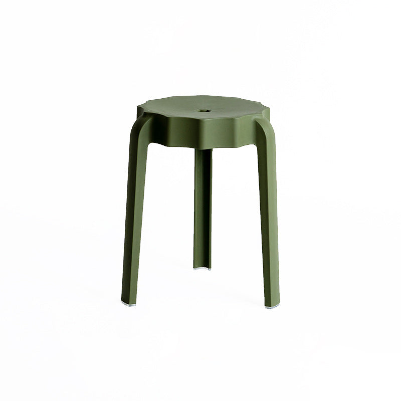 Modern Minimalist Petal-Shaped PP Stackable Stool - Low-Profile Seating for Living Room