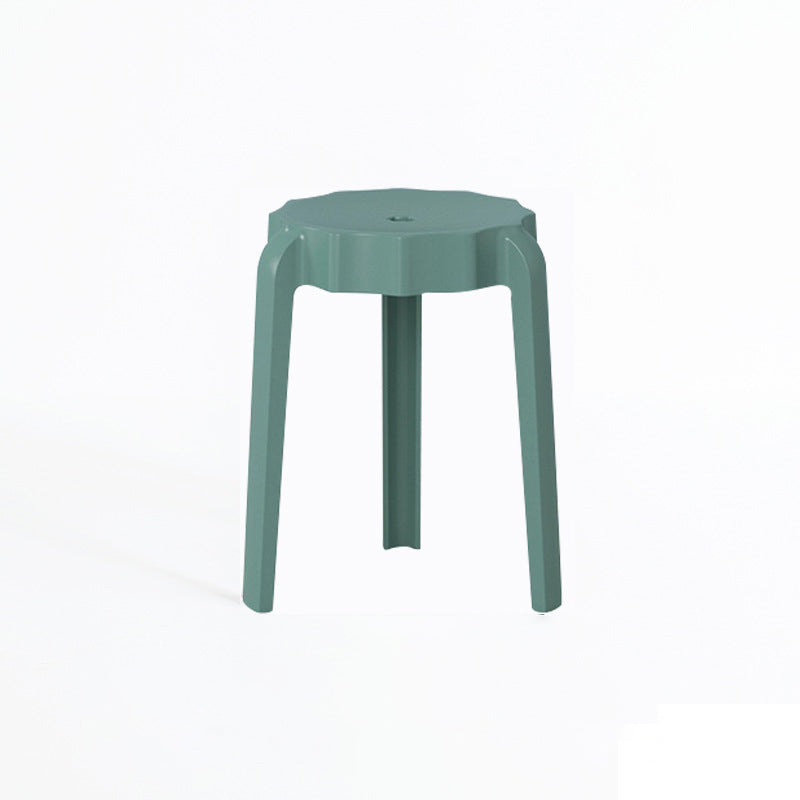 Modern Minimalist Petal-Shaped PP Stackable Stool - Low-Profile Seating for Living Room