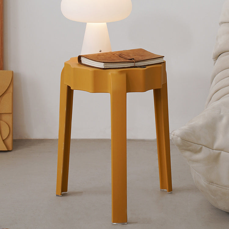 Modern Minimalist Petal-Shaped PP Stackable Stool - Low-Profile Seating for Living Room