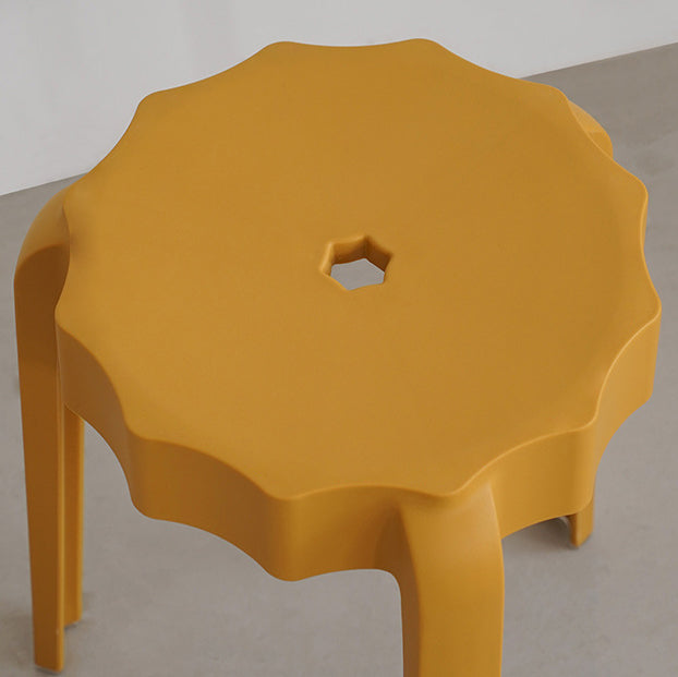 Modern Minimalist Petal-Shaped PP Stackable Stool - Low-Profile Seating for Living Room