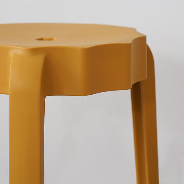 Modern Minimalist Petal-Shaped PP Stackable Stool - Low-Profile Seating for Living Room