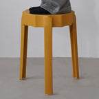 Modern Minimalist Petal-Shaped PP Stackable Stool - Low-Profile Seating for Living Room