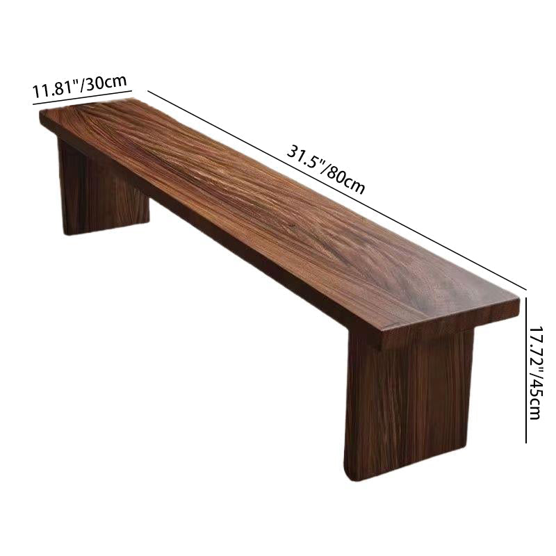 Traditional Chinese Pine Wood Rectangular Shoe Bench For Living Room