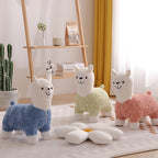 Modern Art Deco Alpaca-Shaped Solid Wood Kids' Stool — Low-Profile, Silk-Floss Finish, Perfect for Living Rooms