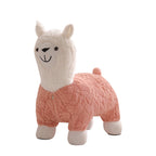 Modern Art Deco Alpaca-Shaped Solid Wood Kids' Stool — Low-Profile, Silk-Floss Finish, Perfect for Living Rooms