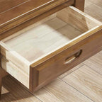 Traditional Chinese Solid Wood Grid-Square Low Stool with Backrest for Living Room - Elegant, Compact Seating